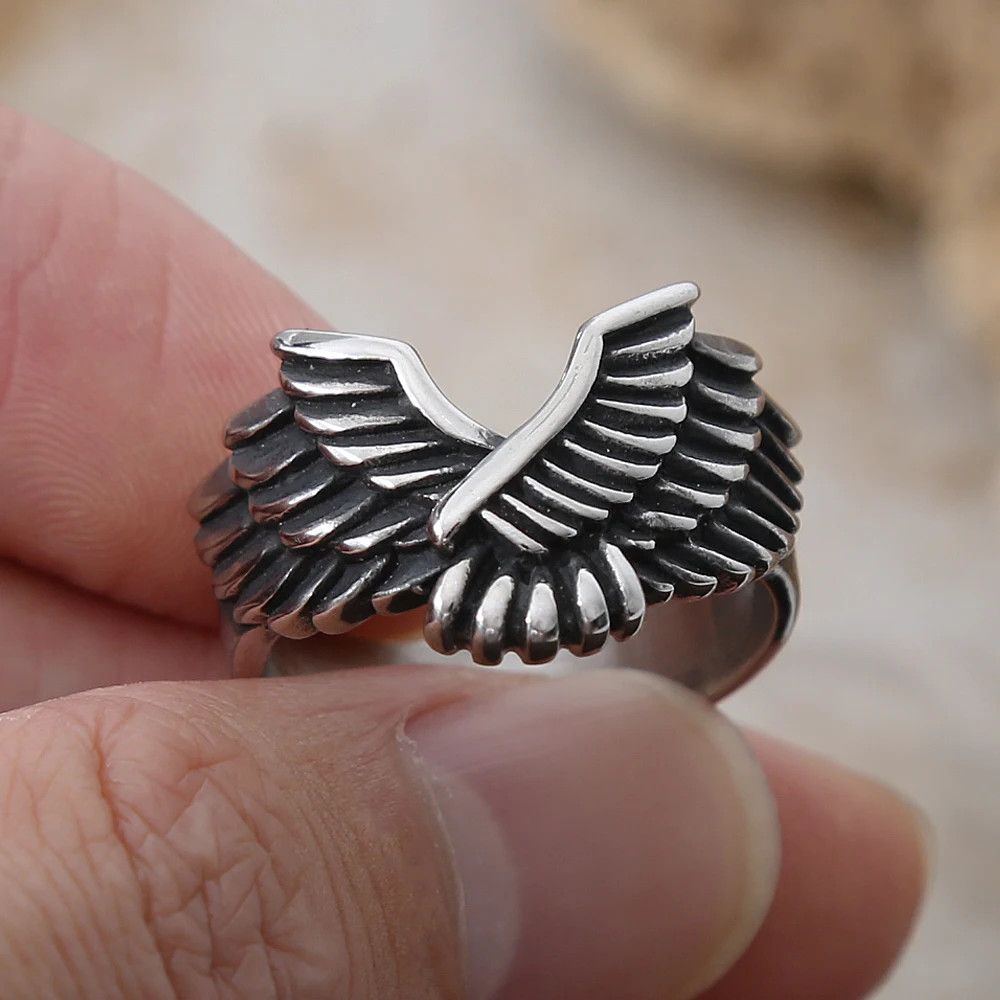 Jewelry Creative Angel Wing Ring Size ONE SIZE - 5 Thumbnail