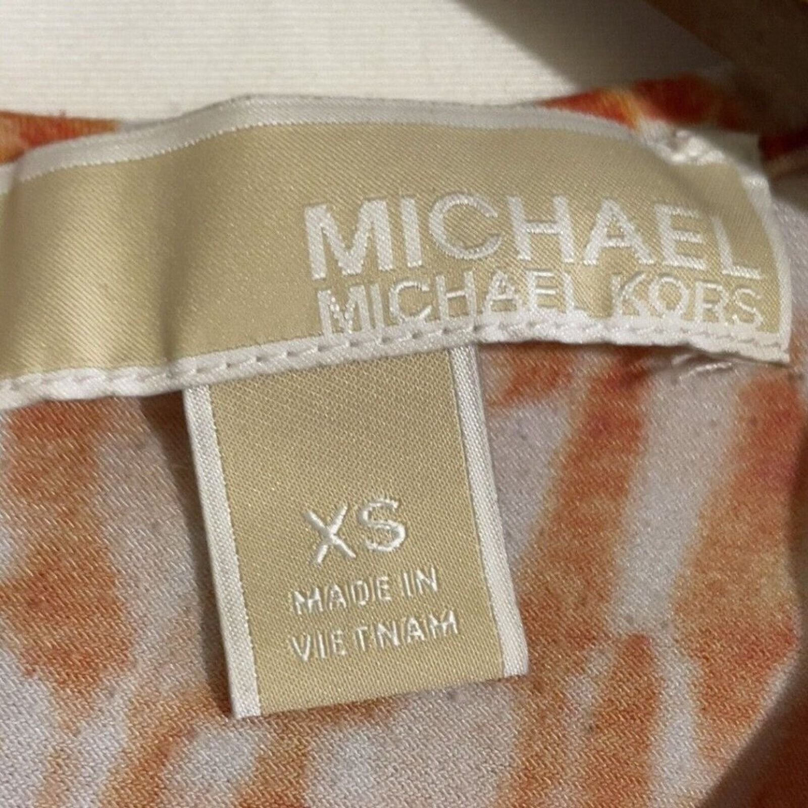 Michael Kors Michael Kors Dress Womens XS Orange & White Cap Sleeve Size XS / US 0-2 / IT 36-38 - 6 Thumbnail