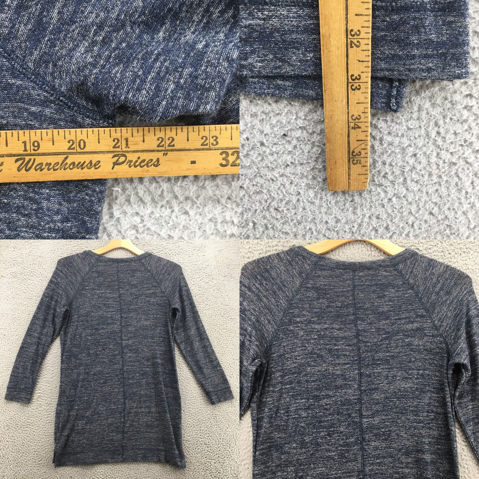 Banana Republic Banana Republic Knitted Tee Top Womens S Blue Raglan Sleeve Round Neck pocket Shirt Size S / US 4 / IT 40 - 8 Thumbnail