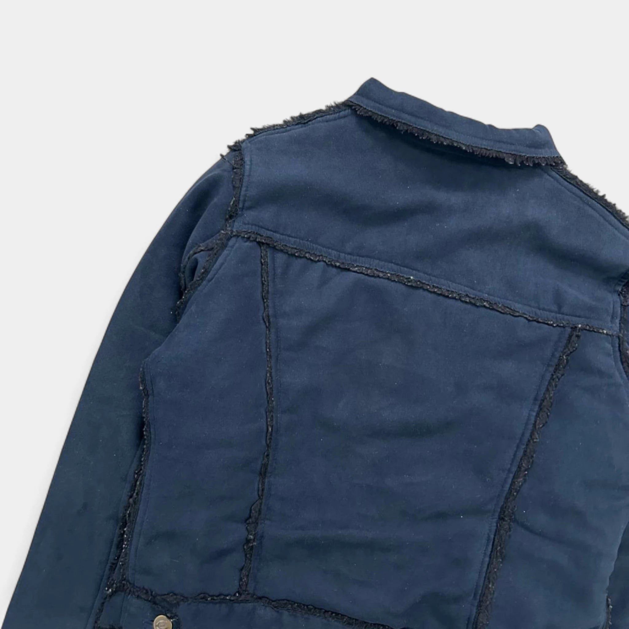 Just Cavalli Just Cavalli Navy Suede Shearling Jacket Size US L / EU 52-54 / 3 - 7 Thumbnail