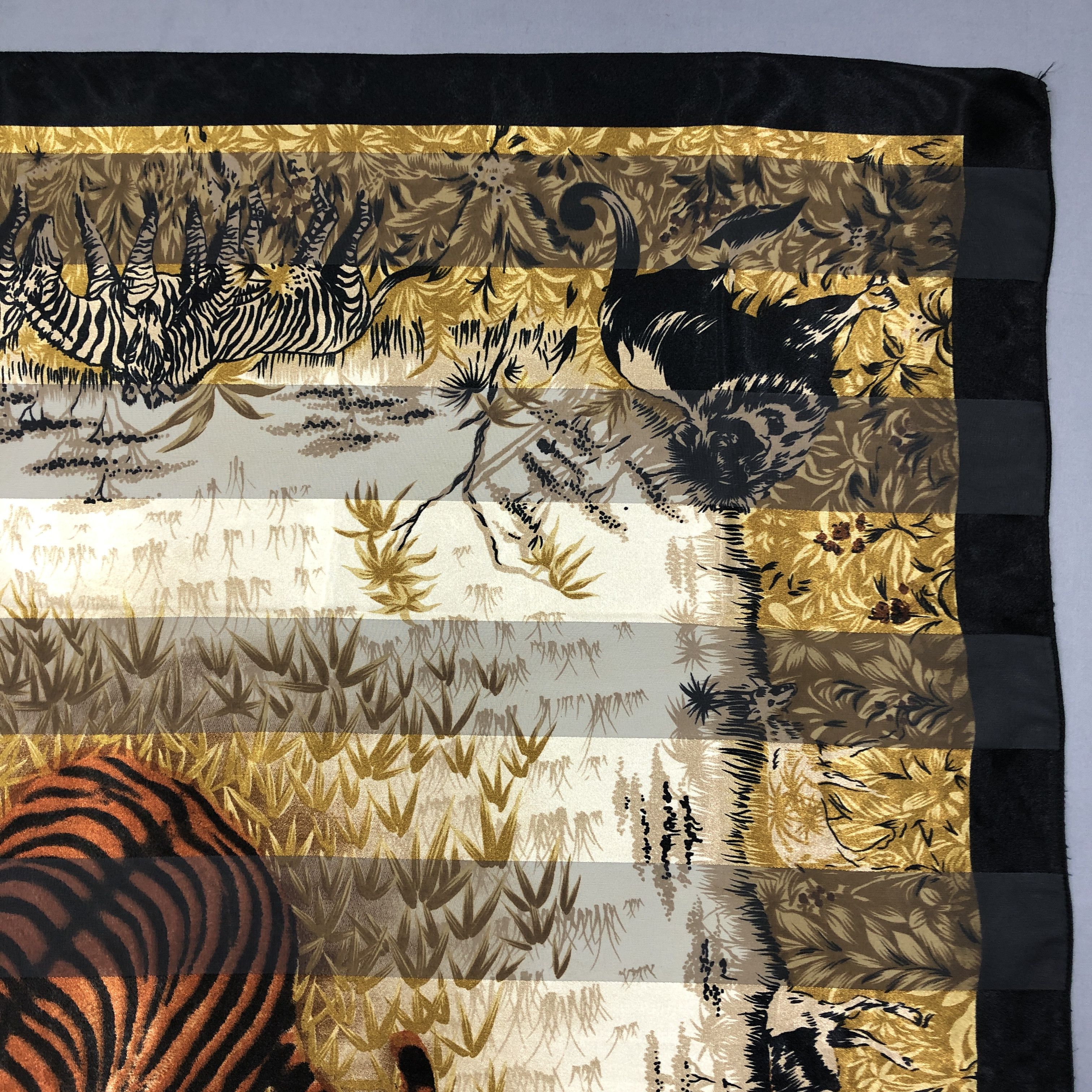 Japanese Brand Vintage Tiger Luxury SILK Scarf Twill Stole Wraps Scarves Size ONE SIZE - 5 Thumbnail