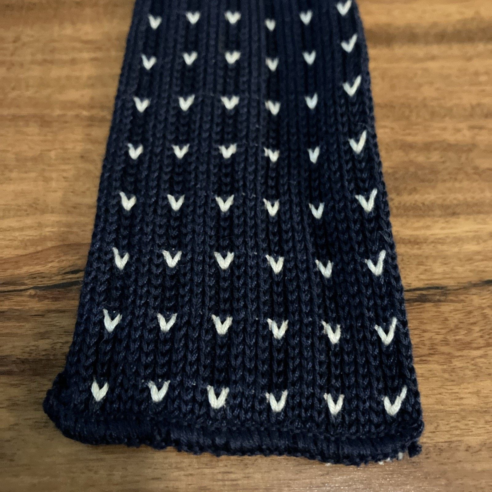 Other Vintage Rooster Square Knit End Necktie Blue Geometric 1960s Size ONE SIZE - 2 Thumbnail