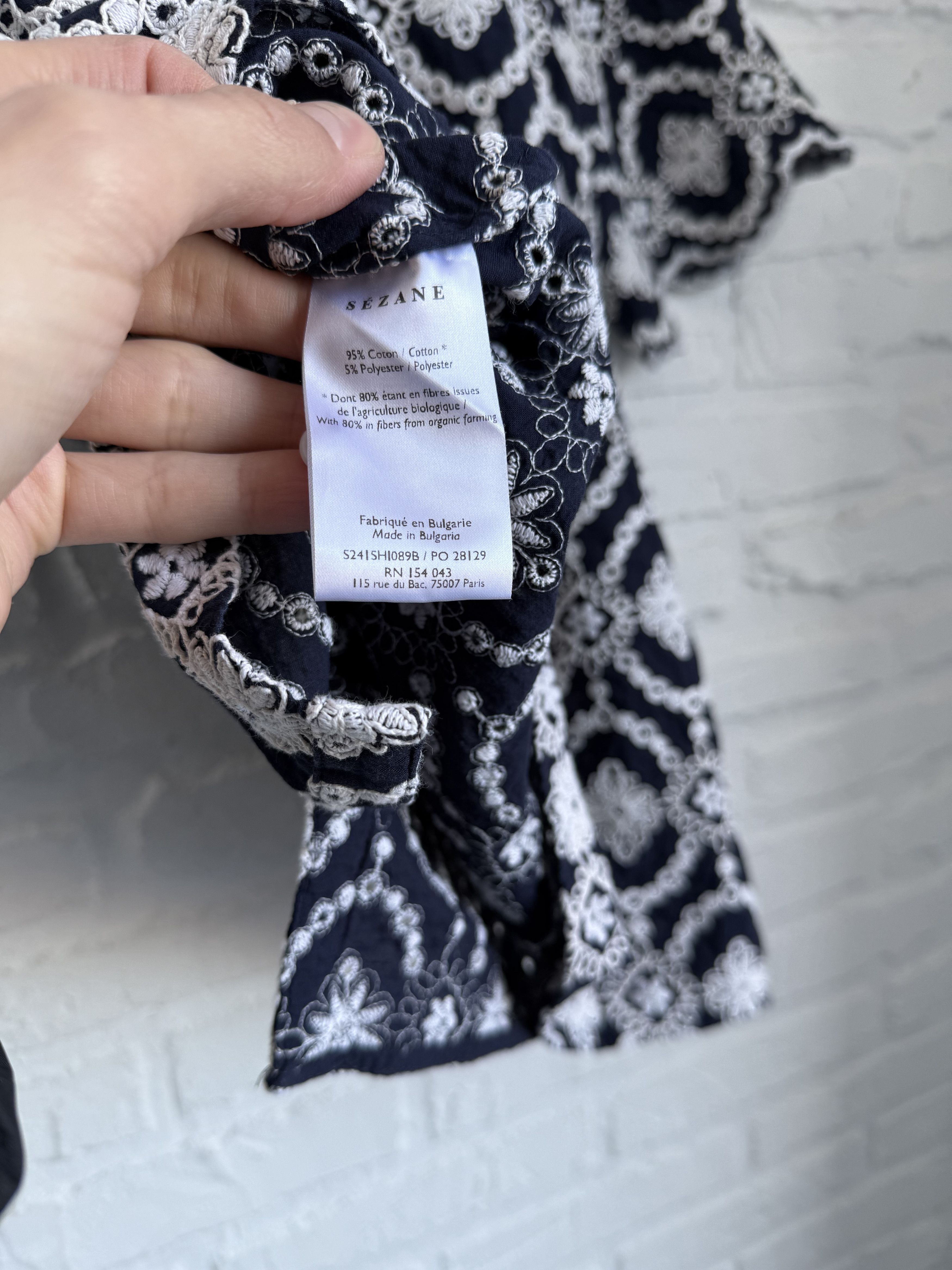 Sezane Sezane Paris Embroidered cotton blouse Size S / US 4 / IT 40 - 5 Thumbnail