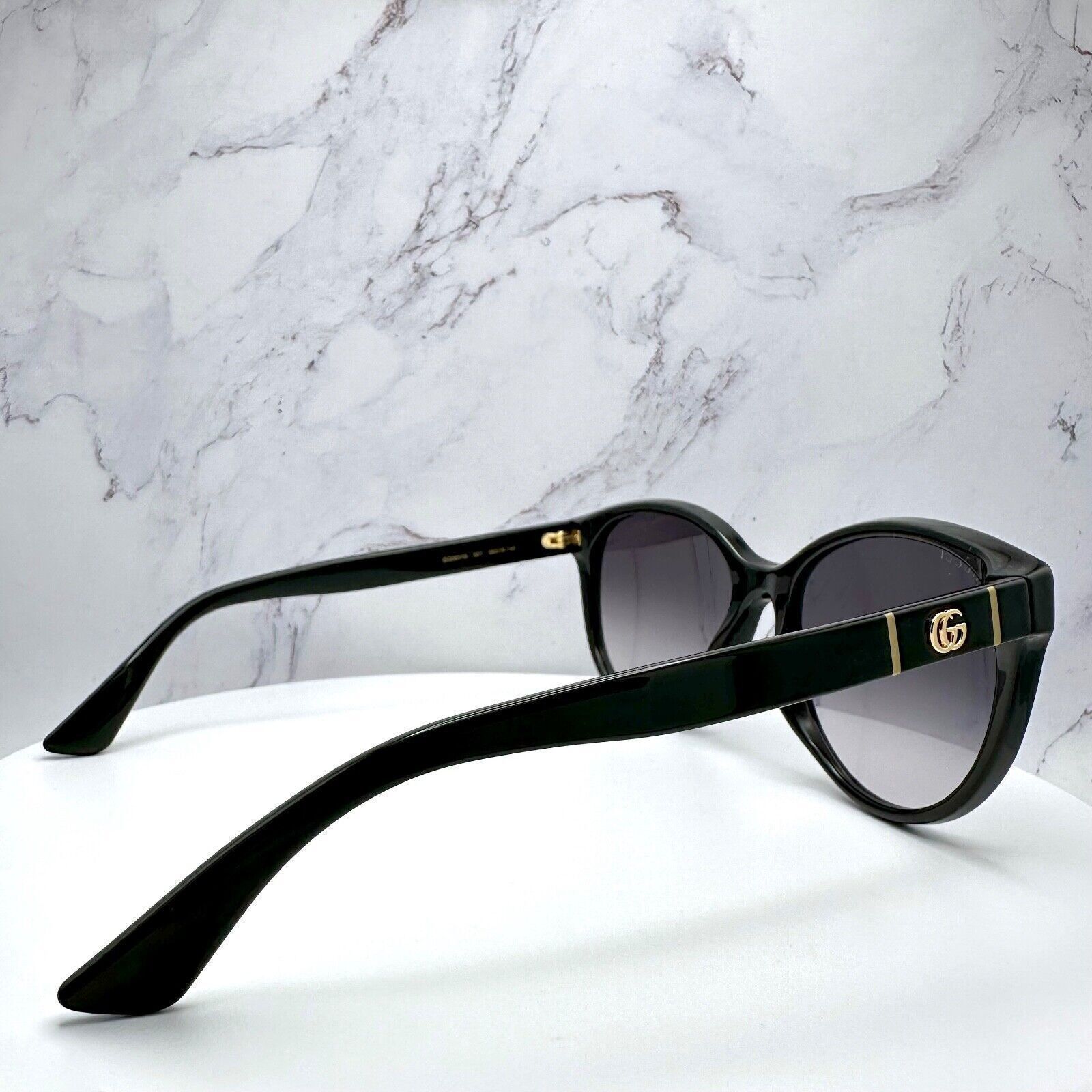 Gucci New Gucci Sunglasses Black Acetate Round Gold Metal GG Logo Size ONE SIZE - 11 Thumbnail