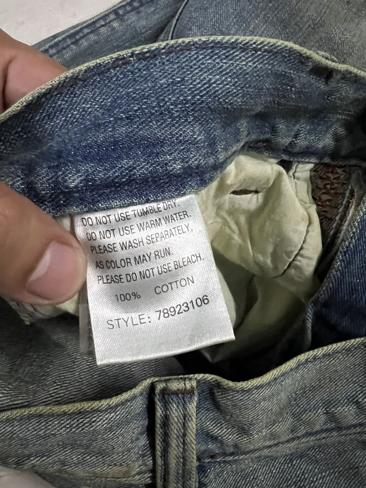 Japanese Brand × Jean × Vintage Japanese brand exhibitionist Distress Dirty Jean Size US 32 / EU 48 - 19 Thumbnail