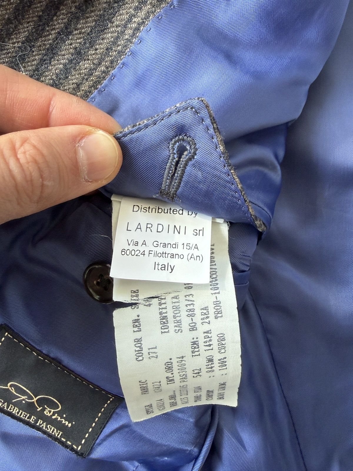 Lardini Gabriele Pasini Striped Brown/Gray Double Breasted Suit Size 48R - 8 Thumbnail