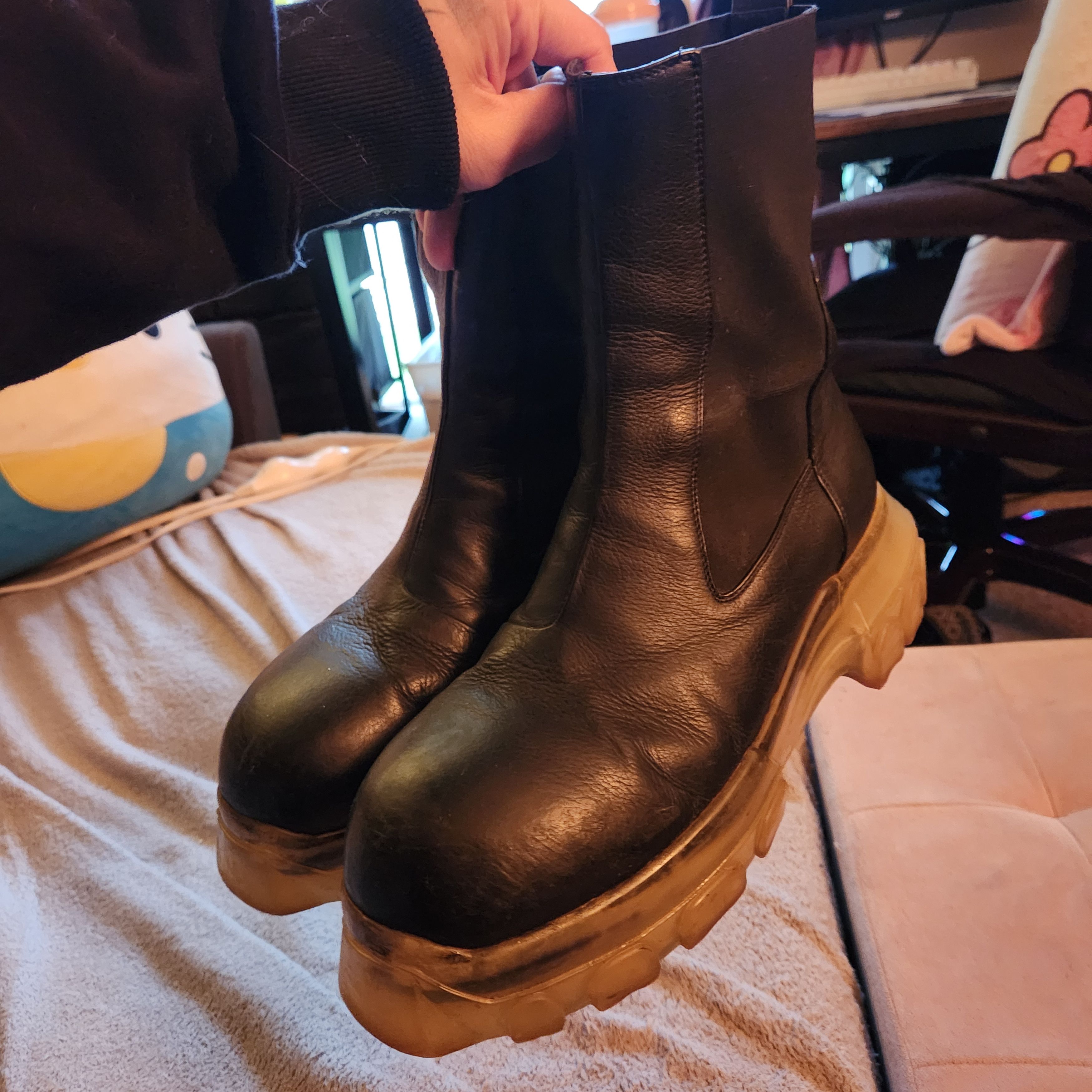 Rick Owens RICK OWENS FW24 PORTERVILLE LUNAR MEGA TRACTOR BOOTS SZ