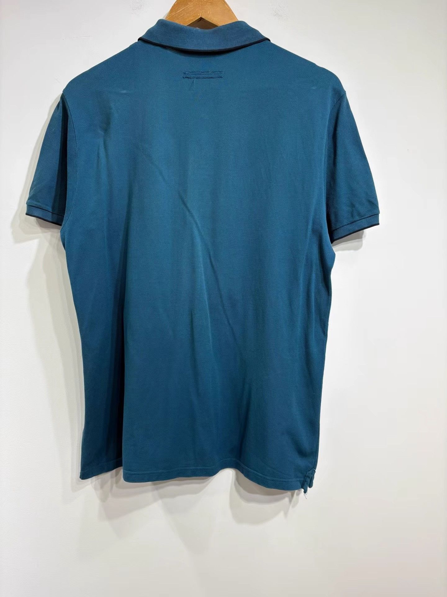 Z Zegna Zegna Men's Blue Short Sleeve Polo Shirt K29 Size US L / EU 52-54 / 3 - 2 Thumbnail