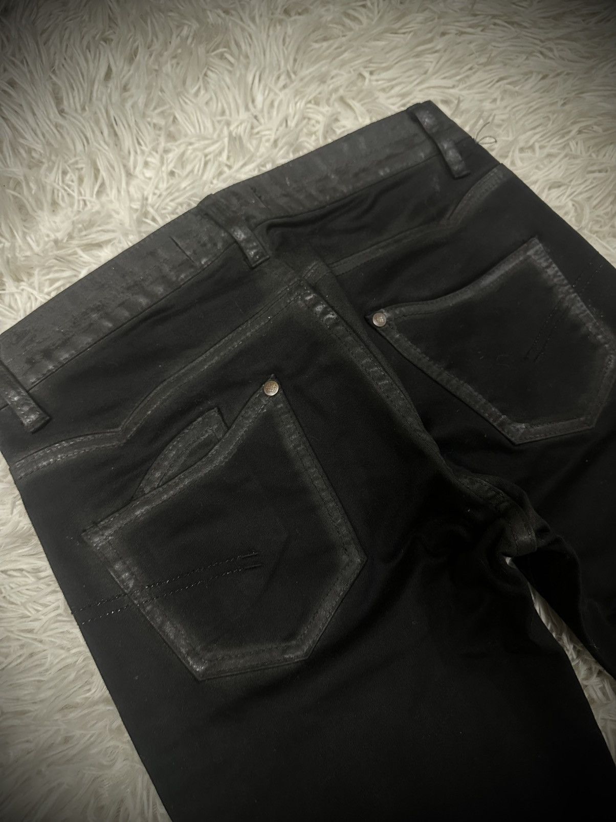 rare 00s jackrose luv maison waxed flare denim jeans 00s archive 