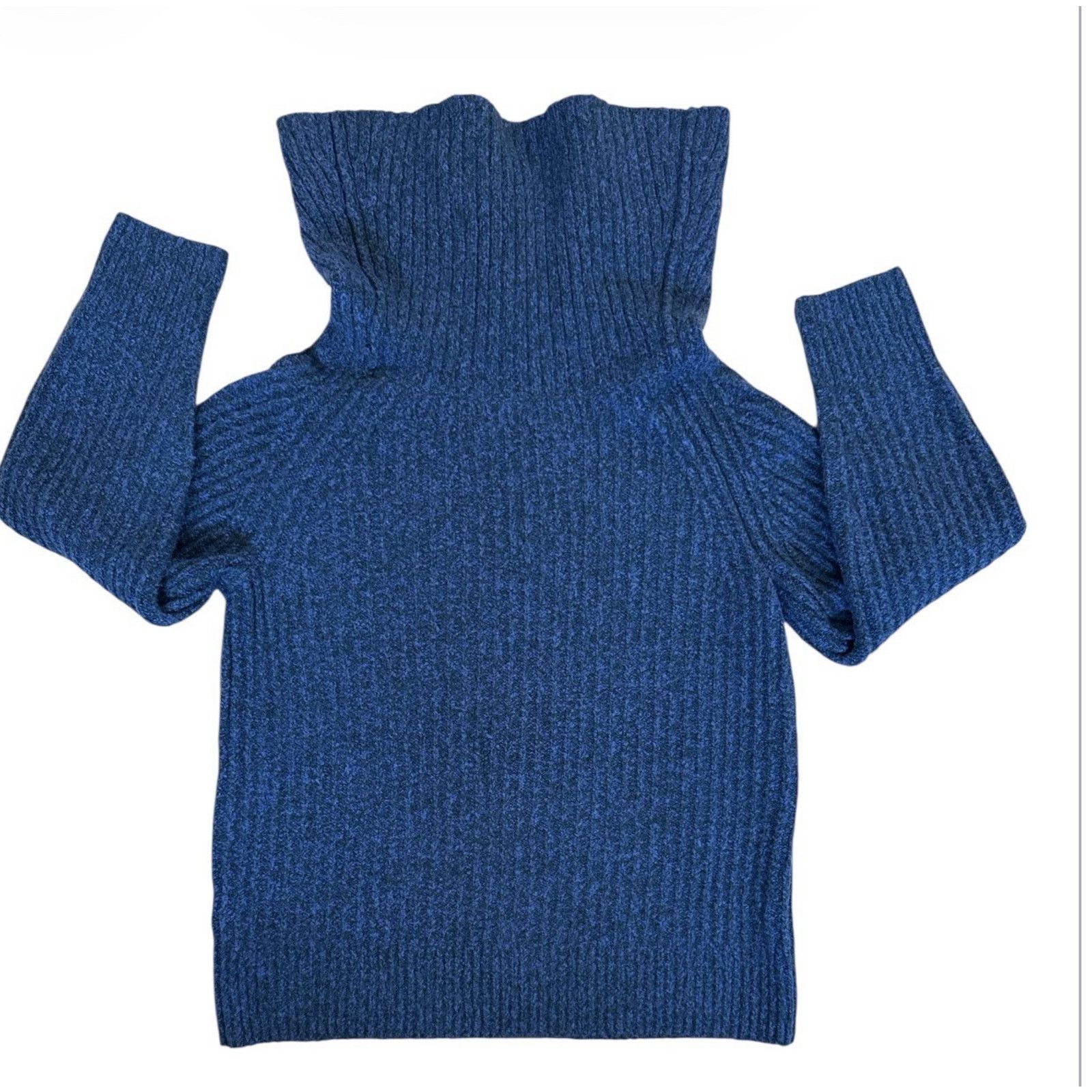 Madewell Madewell Blue Ribbed Cowl Neck Sweater Fair Trade Medium Size M / US 6-8 / IT 42-44 - 3 Thumbnail