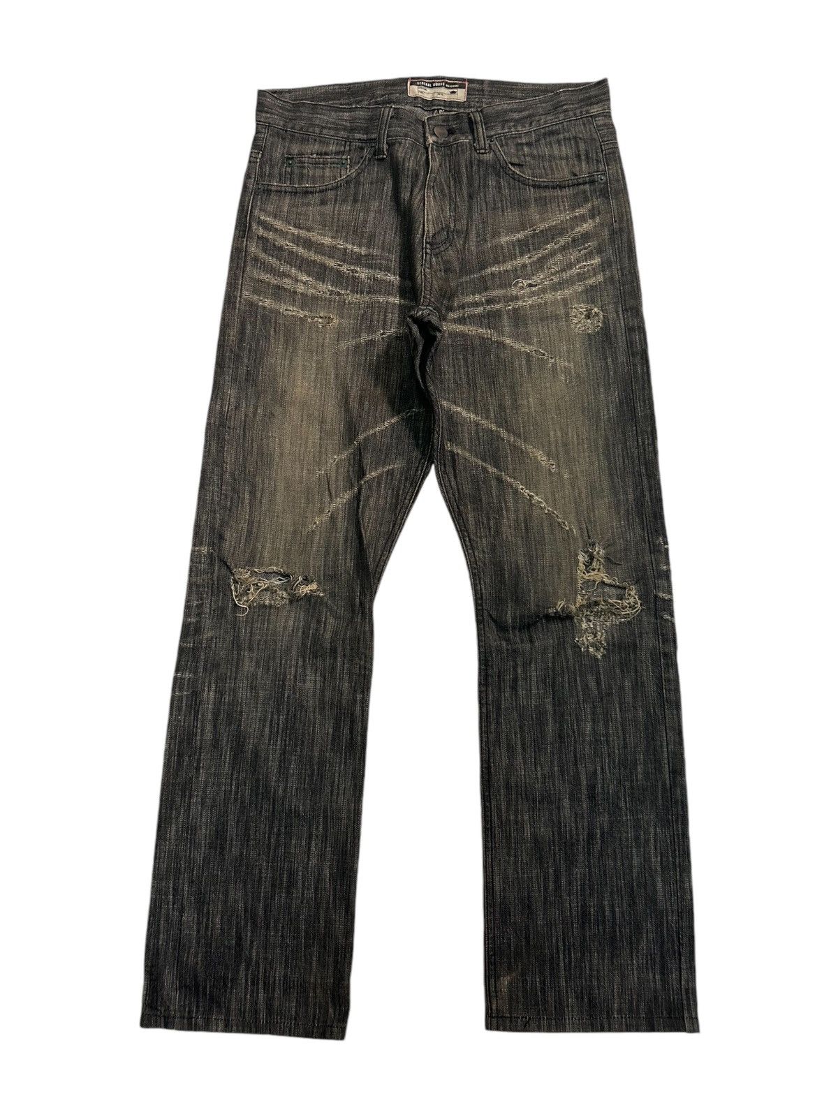 If Six Was Nine × Japanese Brand × Le Grande Bleu (L.G.B.) MK HOMME DISTRESSED DENIM MADE IN JAPAN RARE 🎌☠️☠️ Size US 32 / EU 48 - 18 Thumbnail