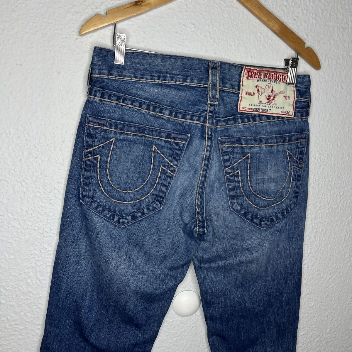 True Religion × Vintage True Religion Denim Jeans Trousers Pants Embroidered Logo Size US 32 / EU 48 - 3 Thumbnail