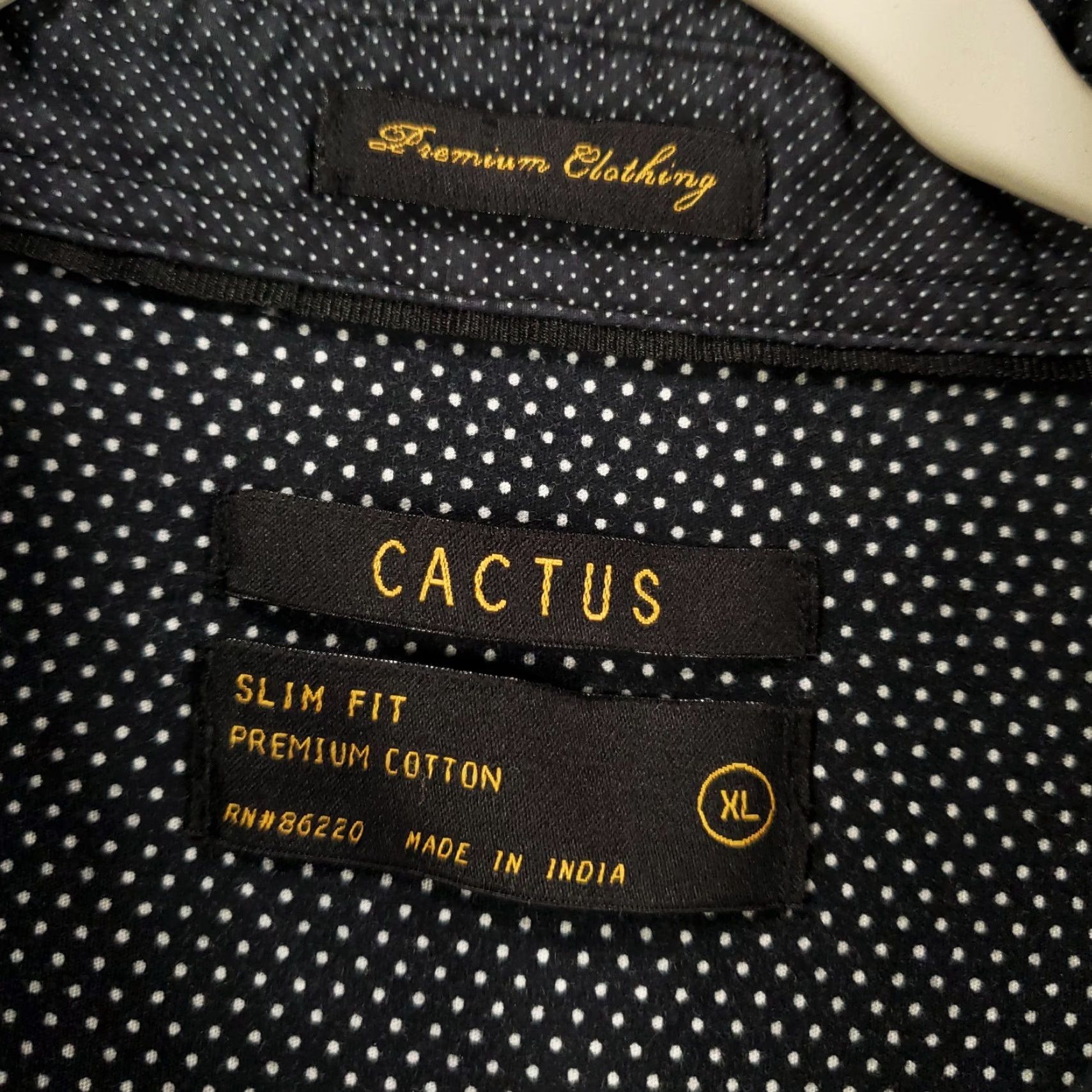 Vintage Cactus Shirt Mens XL Black Polka Dot Button-Up Slim Fit Cotton Size US XL / EU 56 / 4 - 4 Thumbnail