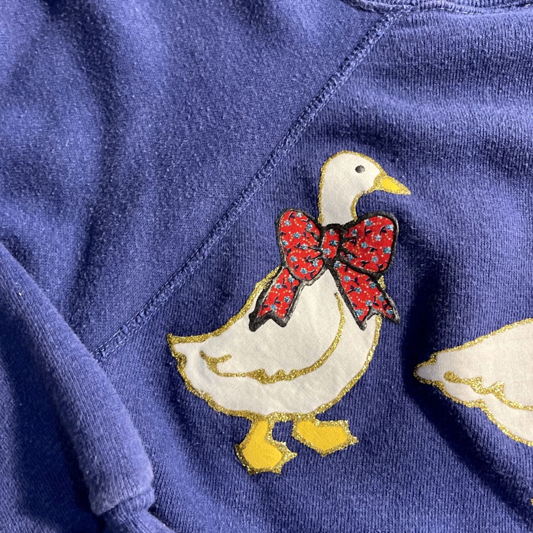 Vintage VINTAGE Raglan Sweatshirt Made In USA 50/50 Size Small Blue Hand Embroidered 1 Of 1 Size S / US 4 / IT 40 - 3 Thumbnail