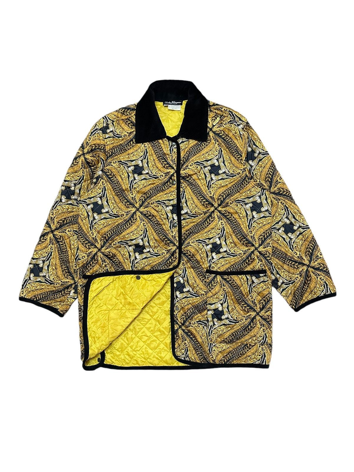 Salvatore Ferragamo Salvatore Ferragamo Quilted Jacket Full Print Luxury Size US M / EU 48-50 / 2 - 1 Thumbnail
