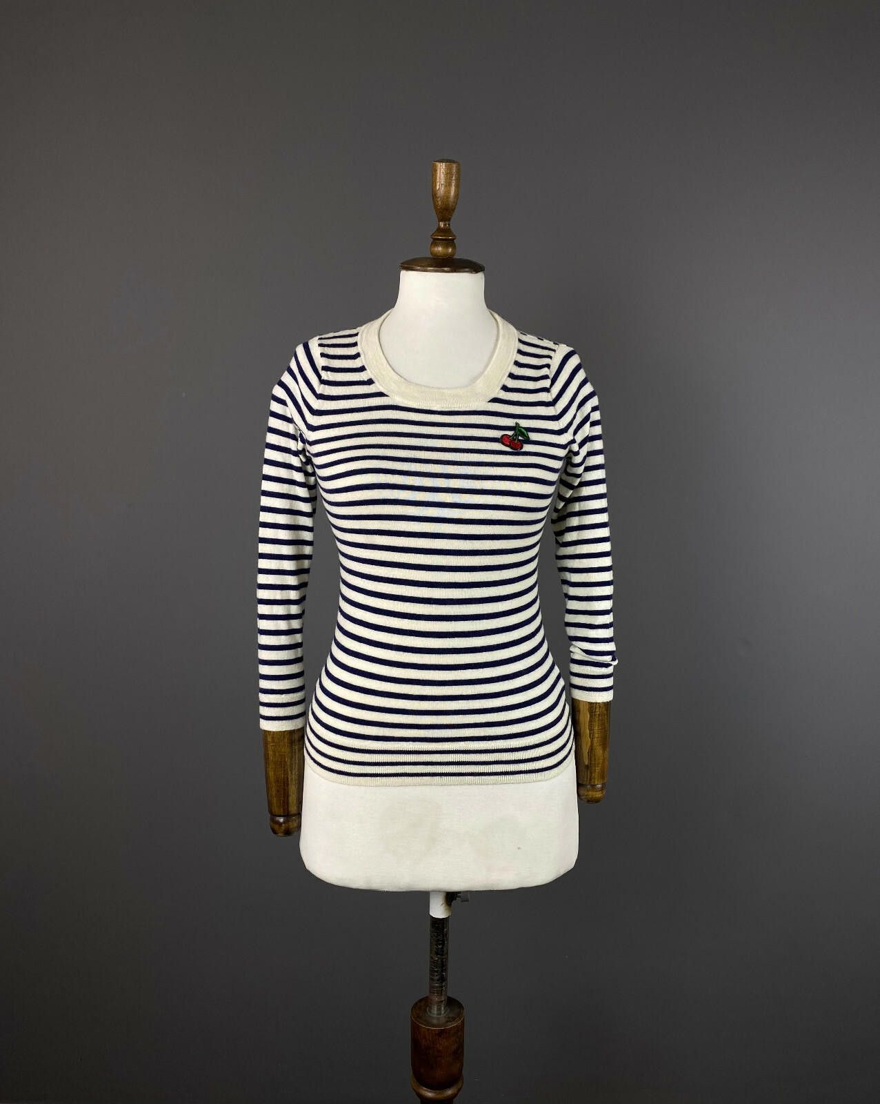 J.Crew Ladies J. Crew Stripe Merino Wool 3/4 Sleeve Sweater Size XS Size XS / US 0-2 / IT 36-38 - 1 Thumbnail