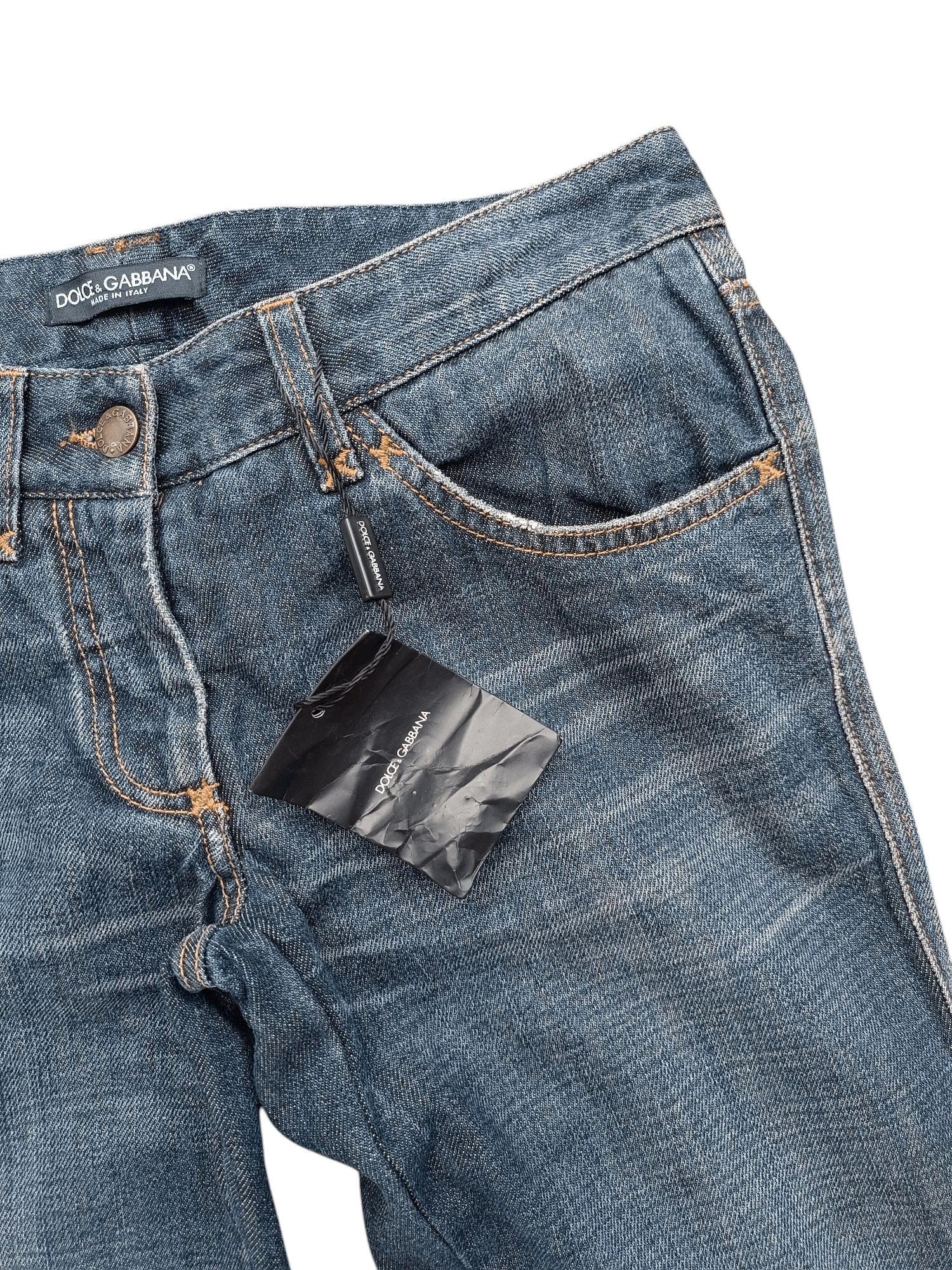 Dolce & Gabbana FLARED 💥 Dolce & Gabbana Blue Denim Distressed Zipper Jeans Size US 30 / EU 46 - 13 Thumbnail