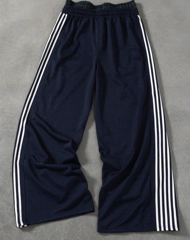 Japanese Brand Wide Leg Track Pants - Double Waistband Plaid Detail Size US 29 - 2 Thumbnail