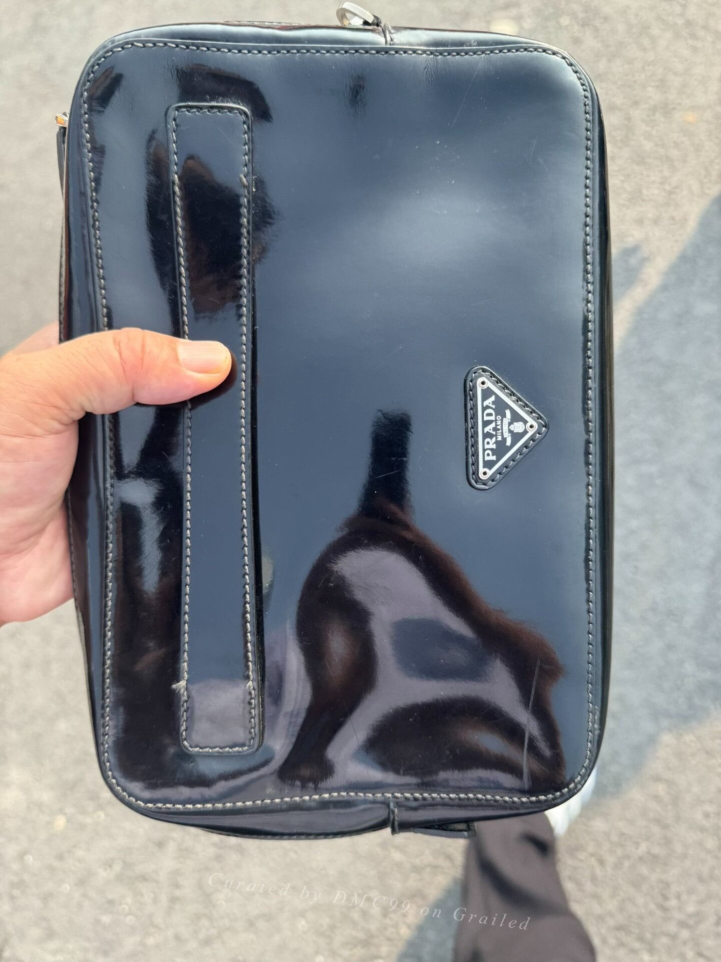 Prada Prada Men's Black Leather Clutch Size ONE SIZE - 1 Thumbnail