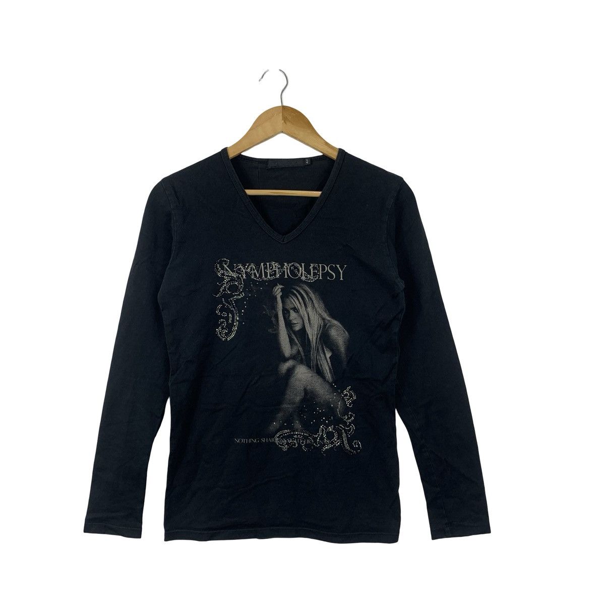 Vintage Vintage Y2K FUGA JAPAN Nympholepsy Rhinestone Tee Shirt Top Size S / US 4 / IT 40 - 3 Thumbnail