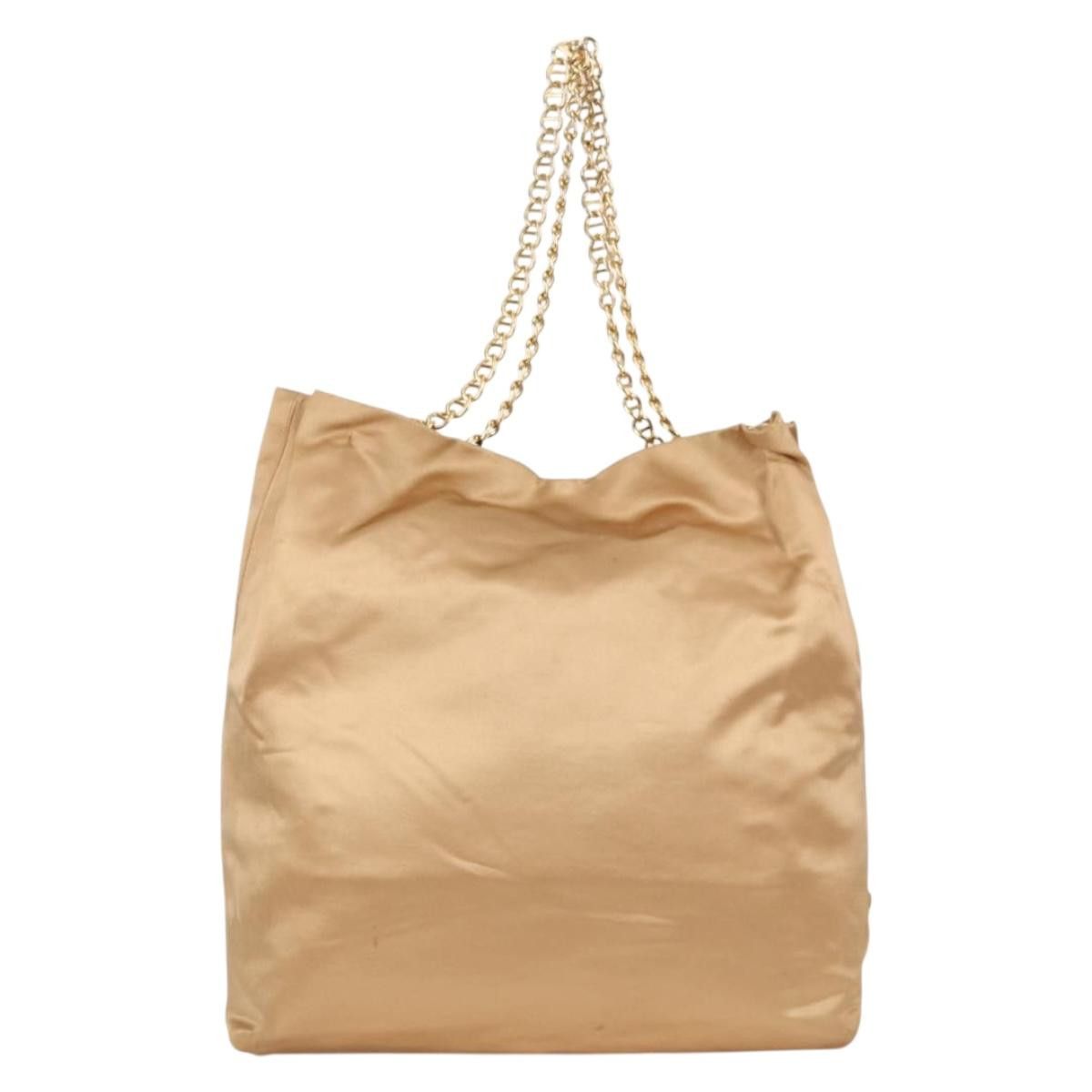 Prada PRADA Chain Tote Bag Satin Gold Size ONE SIZE - 4 Thumbnail