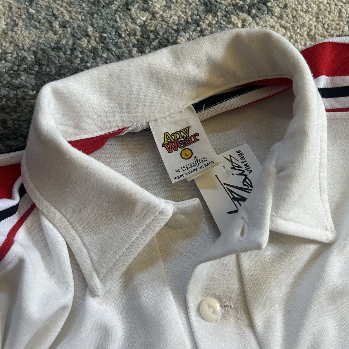 Vintage 70s UNiVERSiTY iSSUE NEBRASKA KNiT POLO COLLAR SHiRT UNL UNO Size US L / EU 52-54 / 3 - 4 Thumbnail