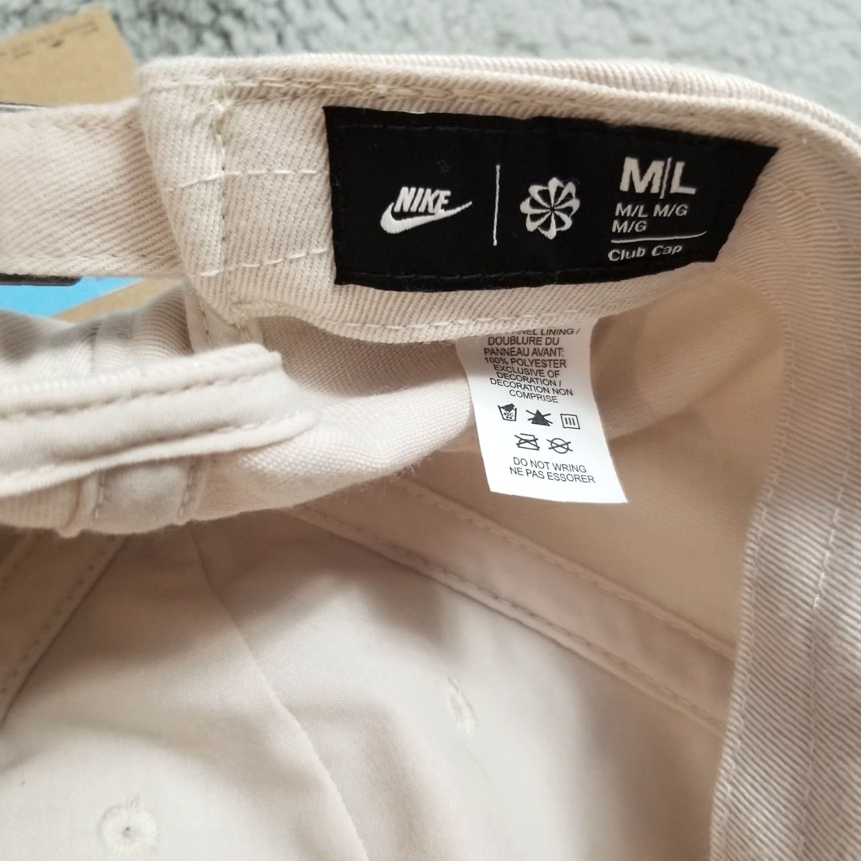 Nike Nike Hat Cap Strap Back M/L White Club Cap Swoosh Embroidered Mens Golf Tennis Size ONE SIZE - 3 Thumbnail