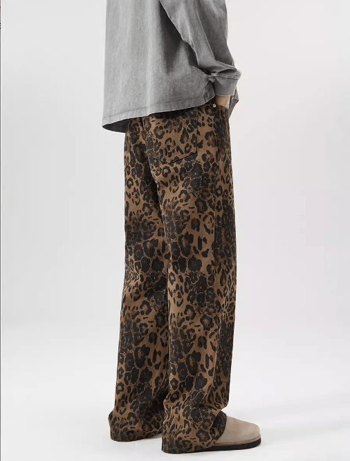 Japanese Brand × Jean Versatile leopard print loose straight wide-leg casual jeans Size US 32 / EU 48 - 5 Thumbnail