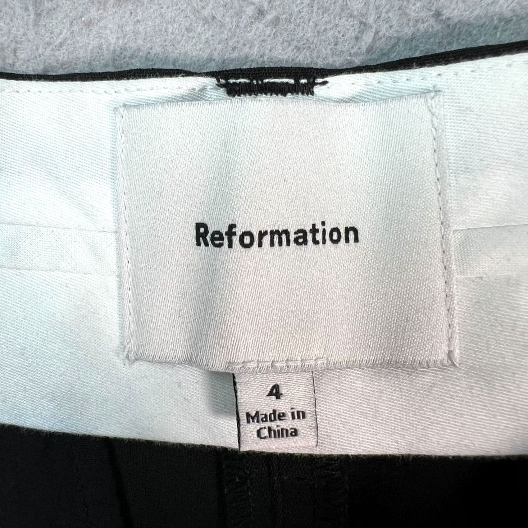 Reformation Reformation Womens Dress Pants Black High-Waisted Wide-Leg 4 Size 27" / US 4 / IT 40 - 3 Thumbnail