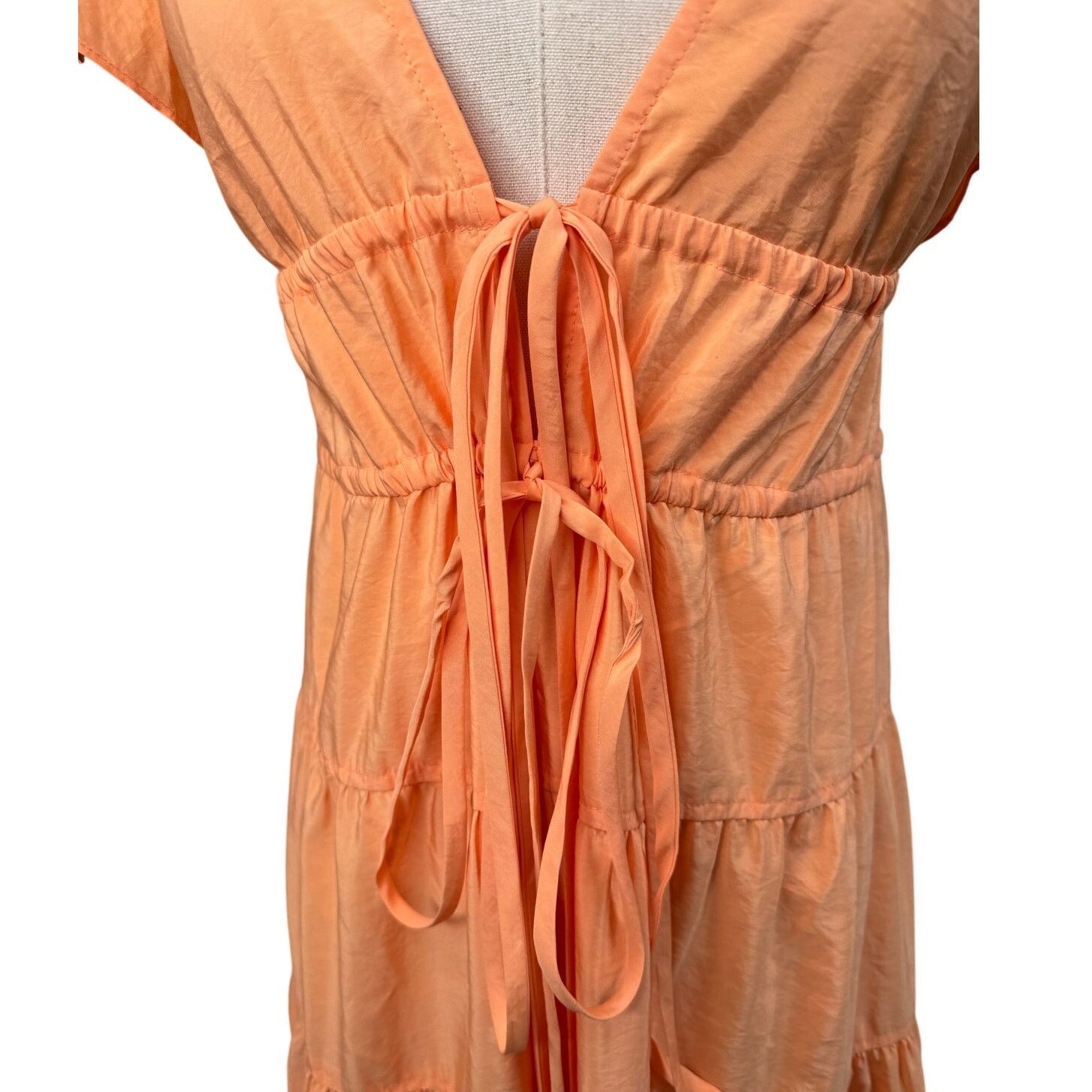 A.L.C. ALC Luca maxi dress nectar orange tiered v-neck size 0 Size XS / US 0-2 / IT 36-38 - 8 Thumbnail