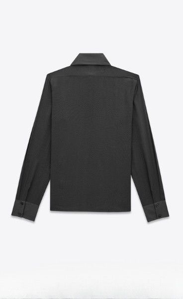 Saint Laurent Paris oc11z1225 810941 Shirt in Silk Crepe Muslin in Black Size US S / EU 44-46 / 1 - 2 Thumbnail
