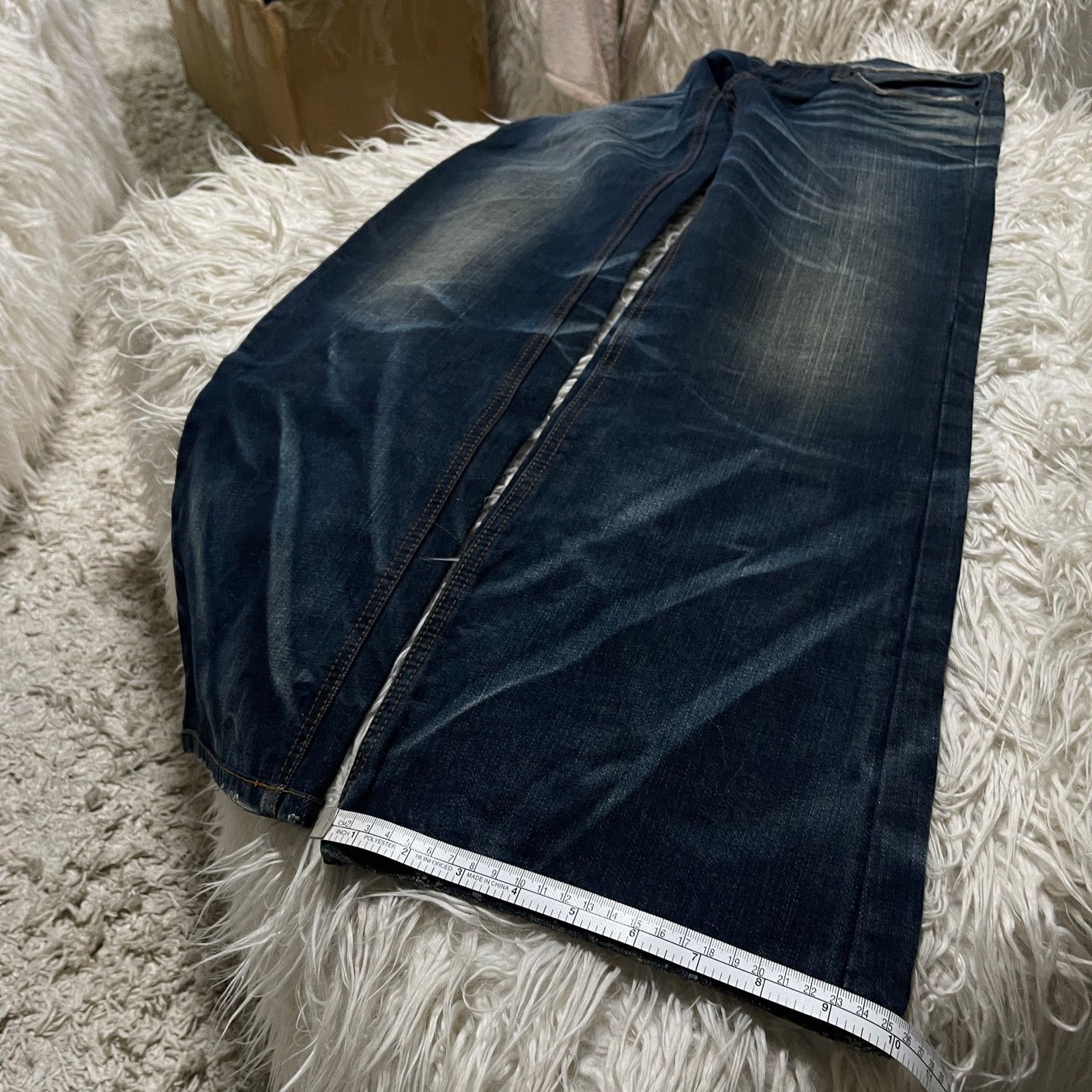 14th Addiction Vintage Japanese Brand Faded Wash Low-rise Denim Jeans Blue Size 29" - 14 Thumbnail
