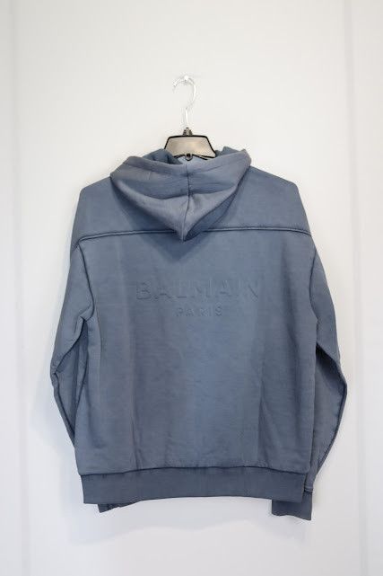 Balmain o1rshd1 ***Defect / Classic Zip Up Hoodie in Blue Size US M / EU 48-50 / 2 - 6 Thumbnail