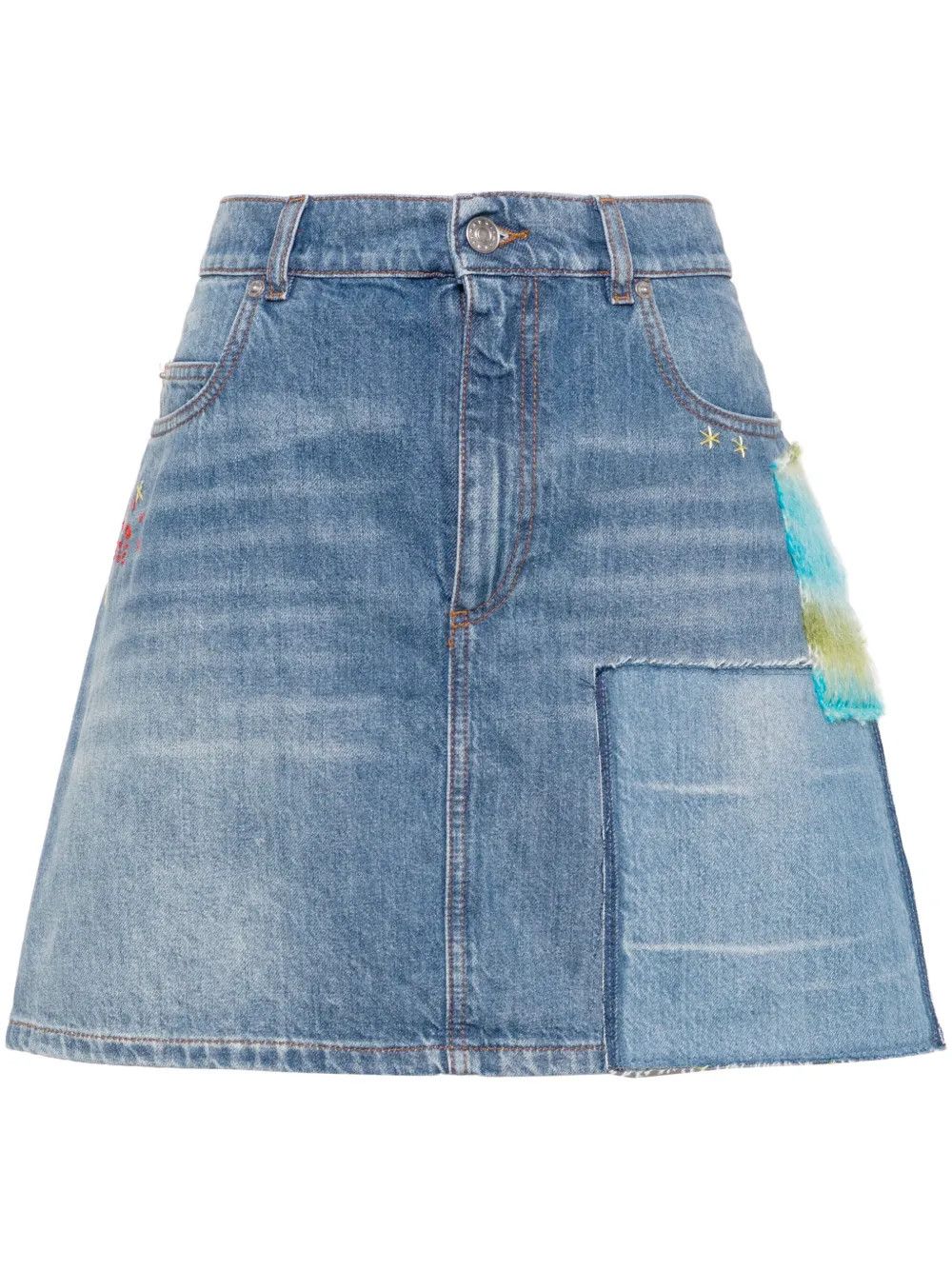 Marni o1y1125 Denim Mini Skirt in Blue Size 27" / US 4 / IT 40 - 1 Thumbnail