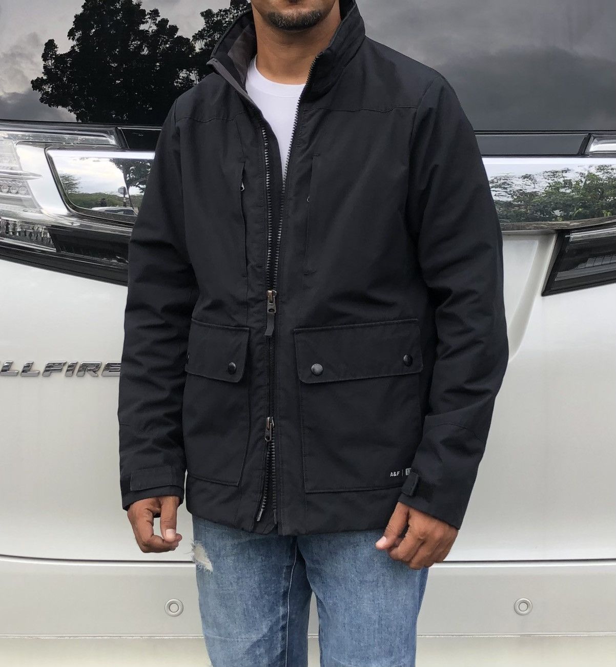 Abercrombie & Fitch Abercrombie & Fitch Black Insulated Waterproof Bomber Jacket Size US M / EU 48-50 / 2 - 3 Thumbnail