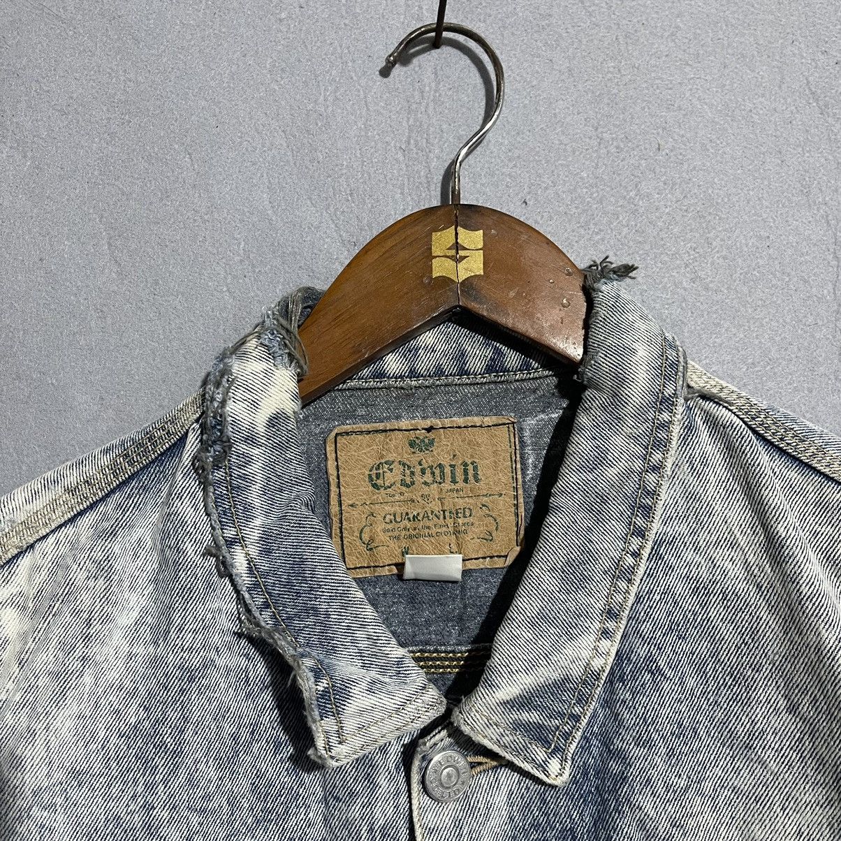 Edwin Vintage Early-90s Edwin Acid Wash Denim Trucker Jacket Japan Size US M / EU 48-50 / 2 - 2 Thumbnail
