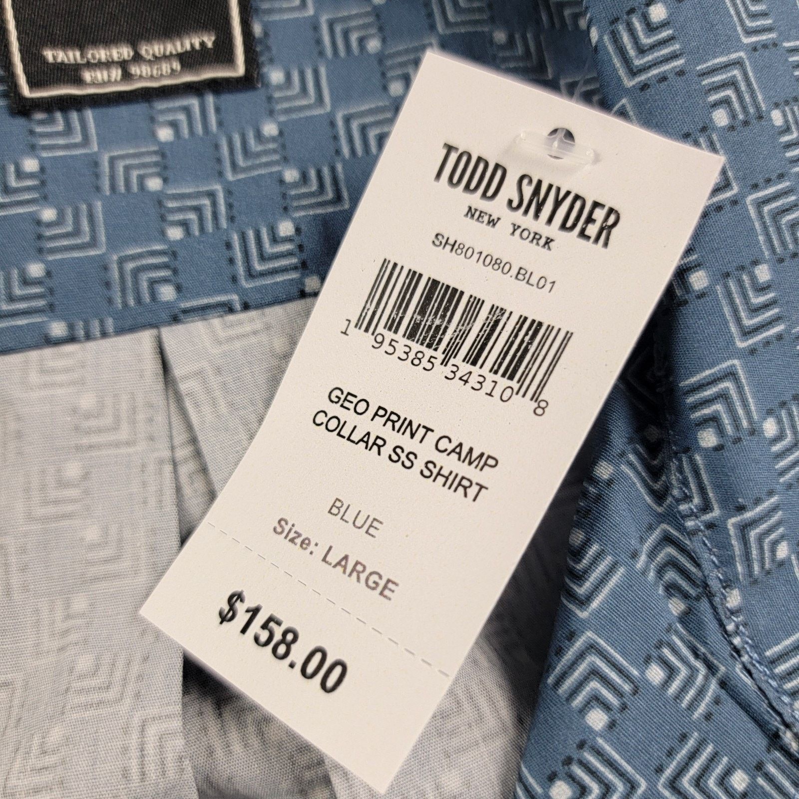 Todd Snyder Todd Snyder Square Geo Camp Collar Button Down Shirt NWT Size US L / EU 52-54 / 3 - 7 Thumbnail