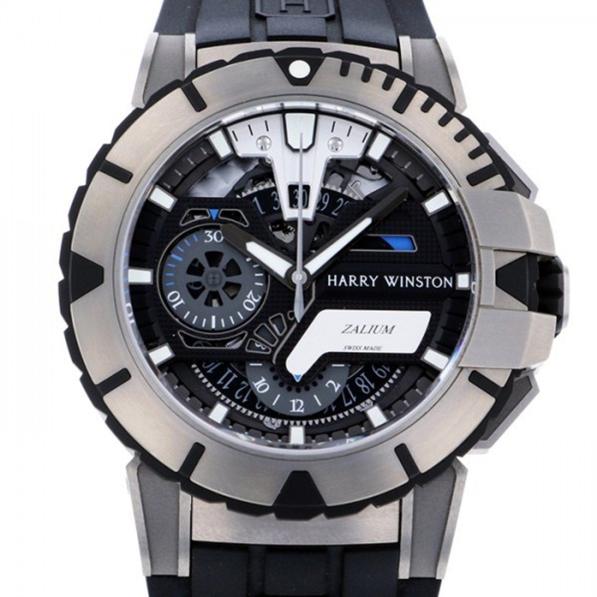 image of Harry Winston Ocean Sports Chronograph World Limited 300 411/mca44Zc.k2 Black Dial Watch Men's