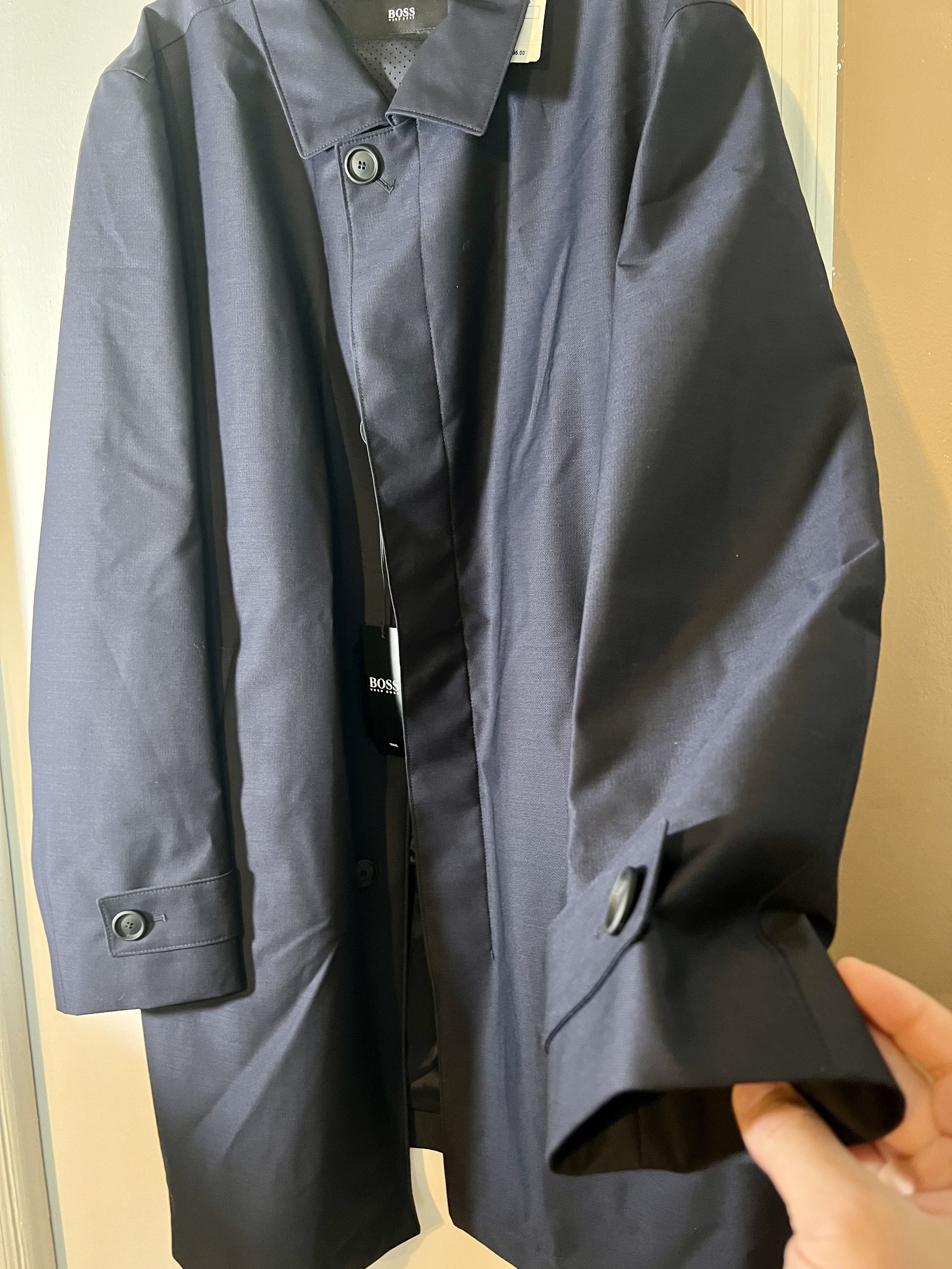 Hugo Boss Boss Marzotto Virgin Wool Car Coat Water Wind Repellent Size US L / EU 52-54 / 3 - 2 Thumbnail
