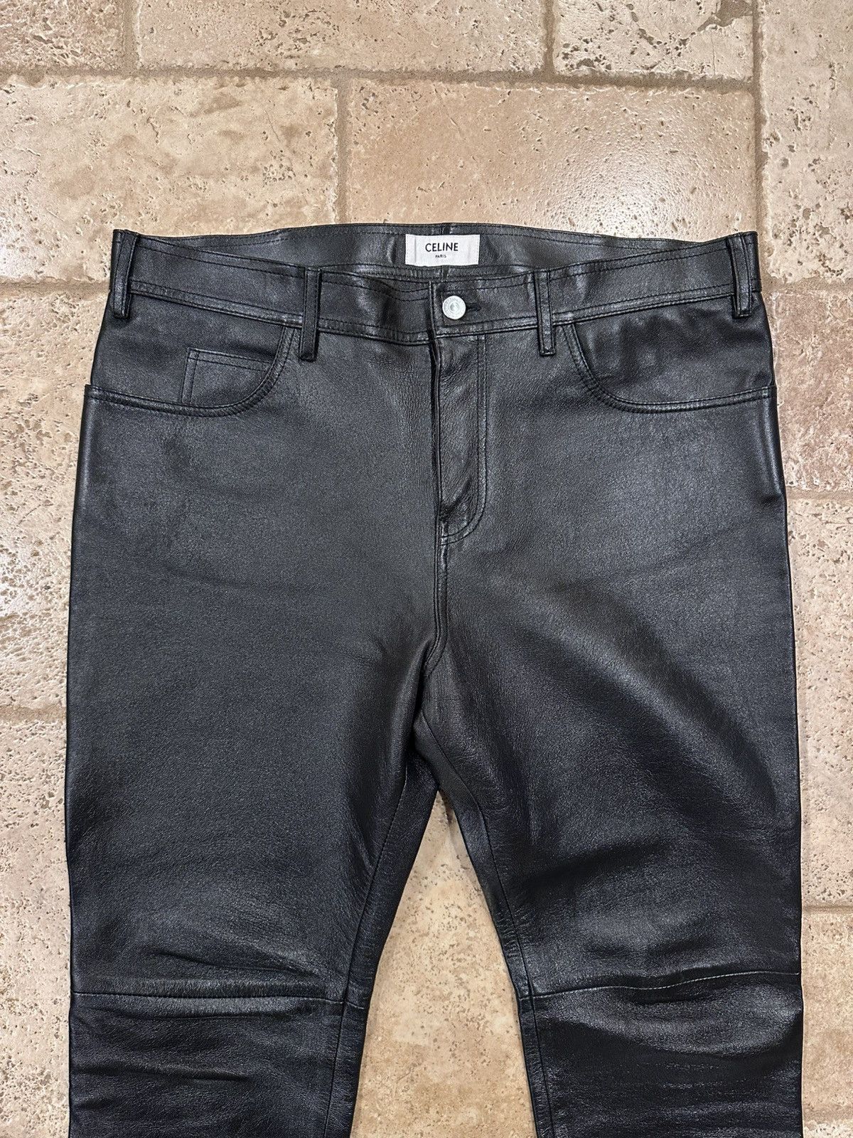 Celine Celine x Hedi Slimane Black Lambskin Leather Pants Size US 34 / EU 50 - 5 Thumbnail