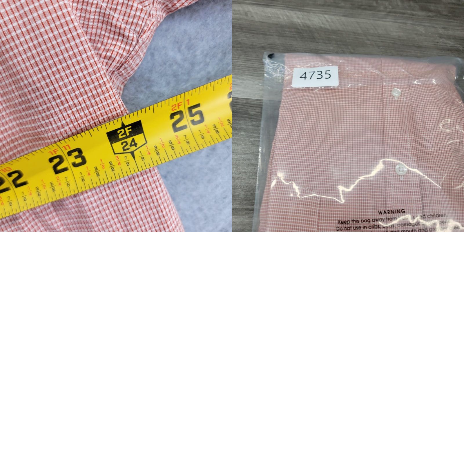 Izod VINTAGE IZOD Shirt Mens 2XL Orange White Gingham Check Button Down Long Sleeve Pocket Size US XXL / EU 58 / 5 - 8 Thumbnail
