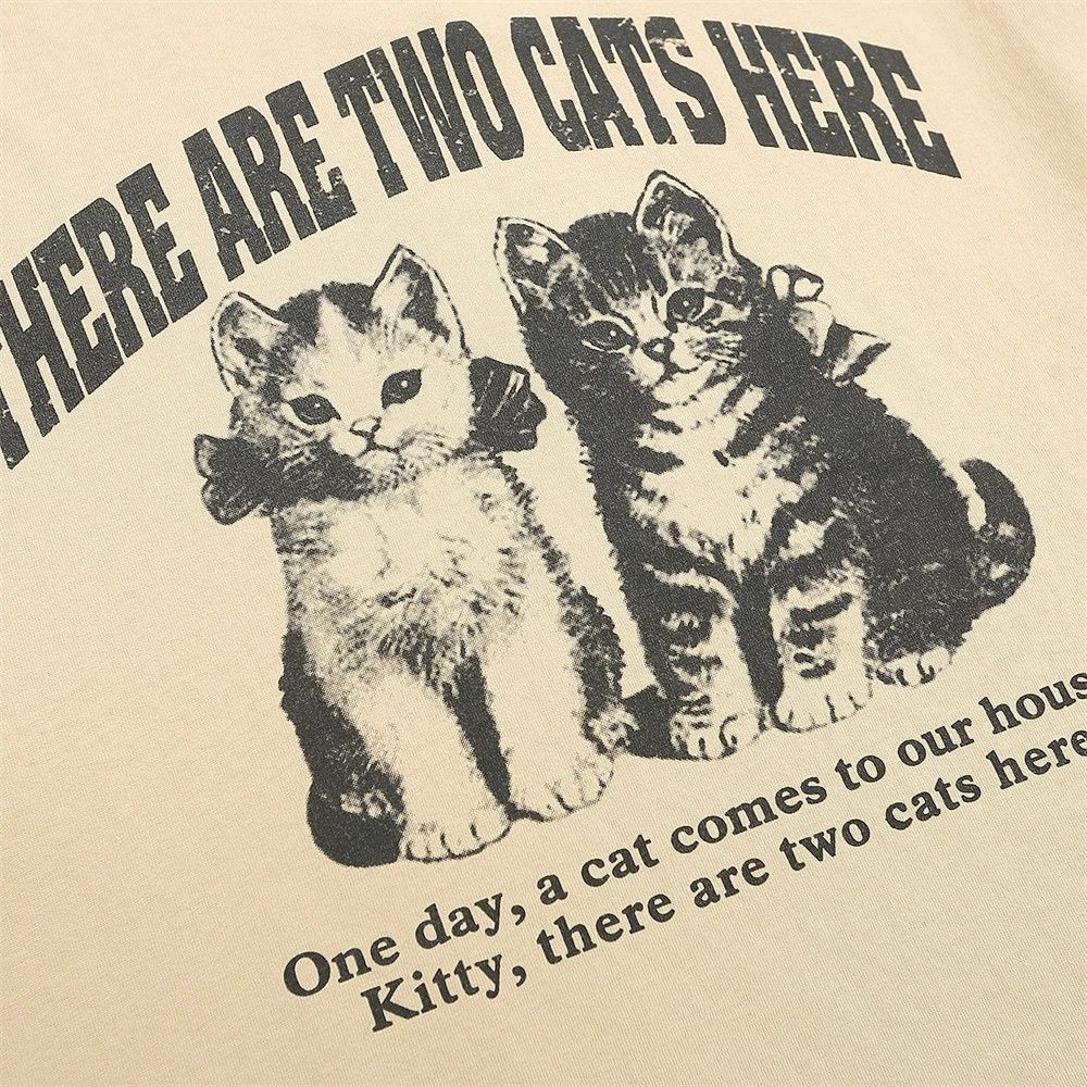 Vintage American casual animal pattern kitten print T-shirt Size US M / EU 48-50 / 2 - 4 Thumbnail