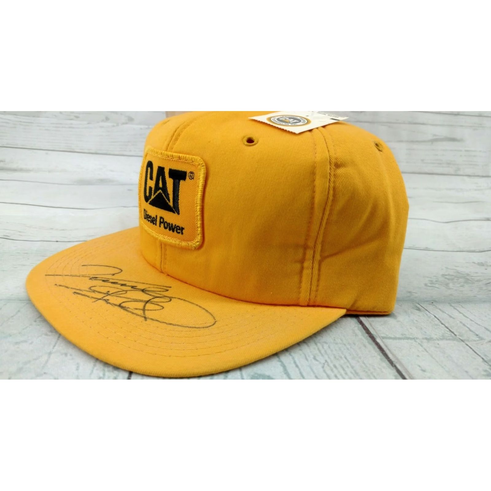 Vintage VINTAGE Tonkin USA Trucker Hat Yellow Cat Diesel Power Patch Vince Gill Signed Men Adjust. Size Adjustable. Size ONE SIZE - 4 Thumbnail