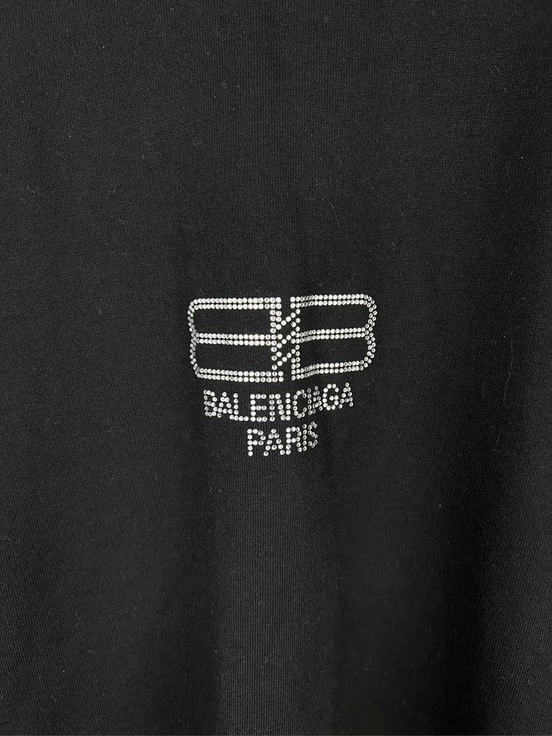 Balenciaga Balenciaga Black rhinestone BB lock logo short sleeve Size US XS / EU 42 / 0 - 4 Thumbnail