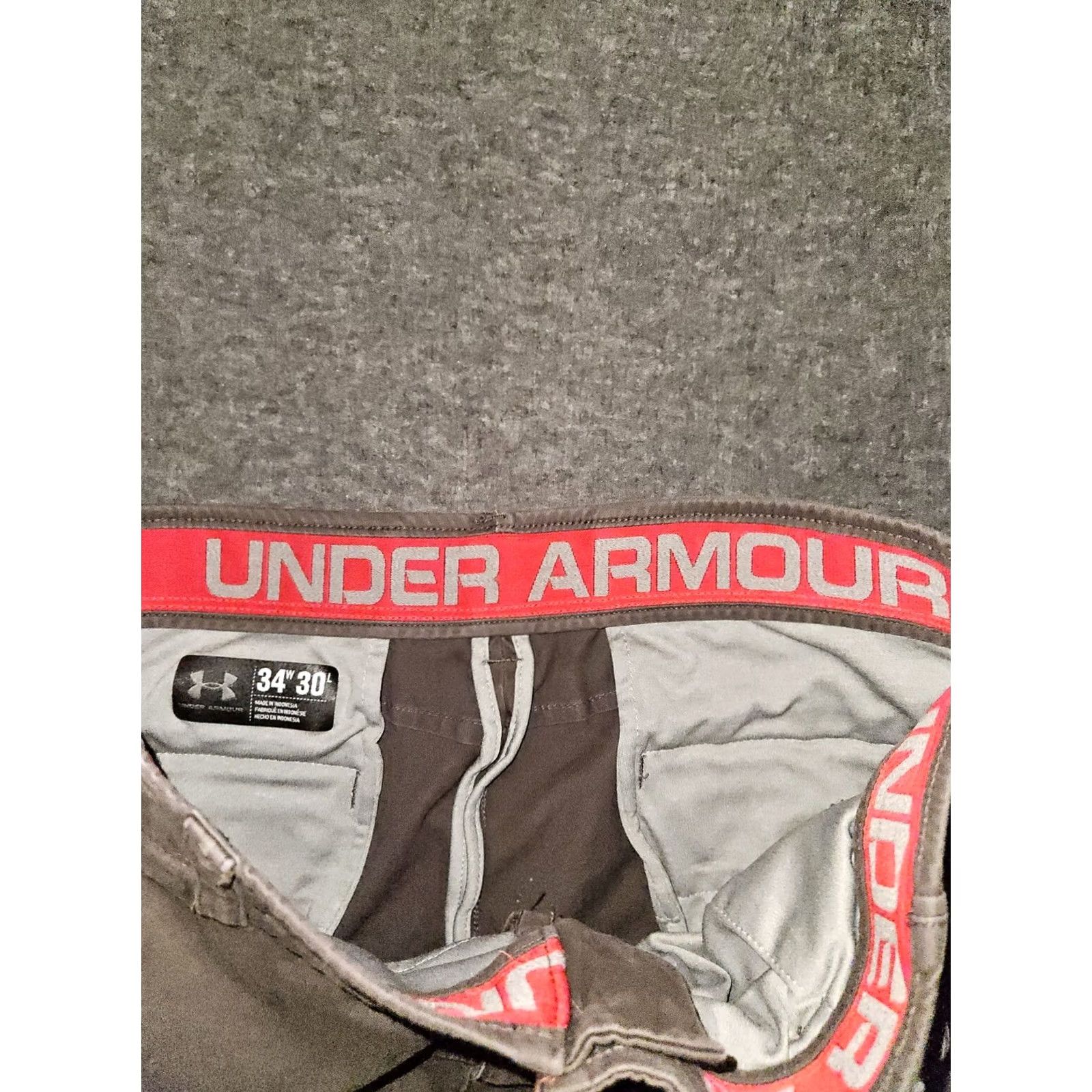 Under Armour Under Armour Pants Men's 34x30 Brown Stretch Khakis Slash Pocket Workwear Casual Sport Size US 34 / EU 50 - 2 Thumbnail