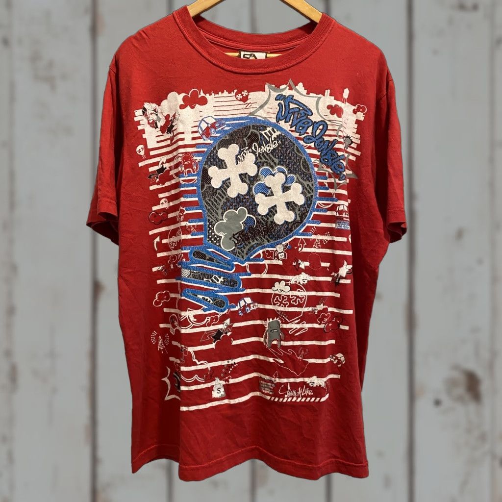 Vintage VINTAGE 5ive Jungle Mens Large Red Graphic T-shirt L Street L Mens Size US L / EU 52-54 / 3 - 1 Thumbnail