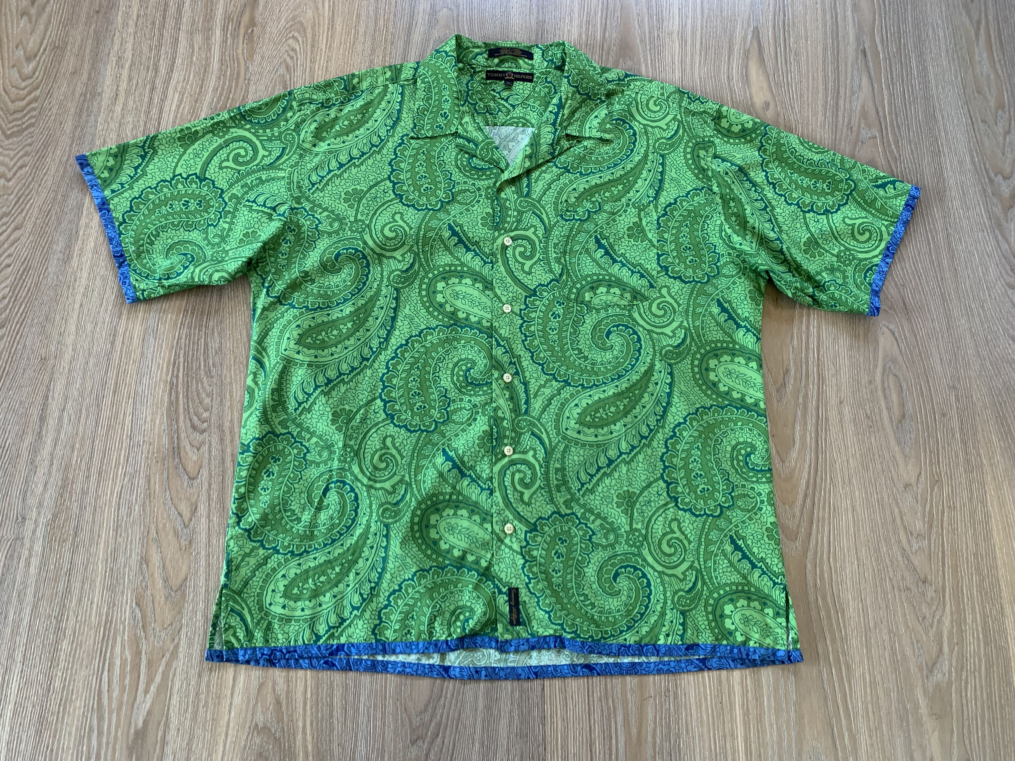 Tommy Hilfiger Tommy Hilfiger Vintage Short Sleeve Paisley Hawaiian Shirt Size US XL / EU 56 / 4 - 2 Thumbnail