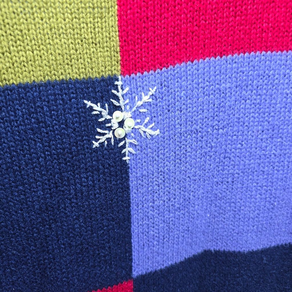 The Unbranded Brand Breckenridge Colorful Patchwork Vest Snowflake Design med Size M / US 6-8 / IT 42-44 - 7 Thumbnail