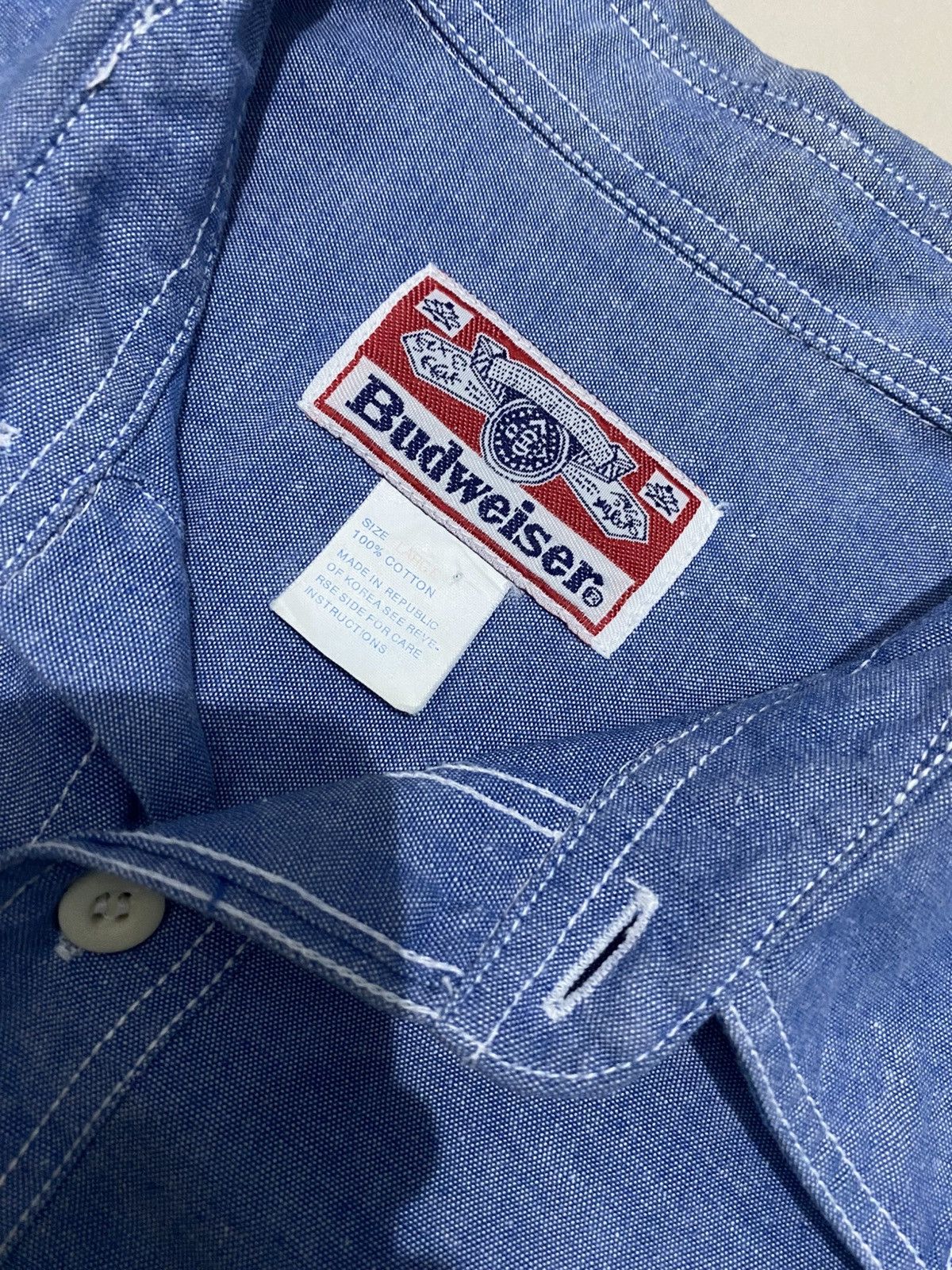 Budweiser Budweiser Denim Small Logo Shirt Button Size US XL / EU 56 / 4 - 7 Thumbnail