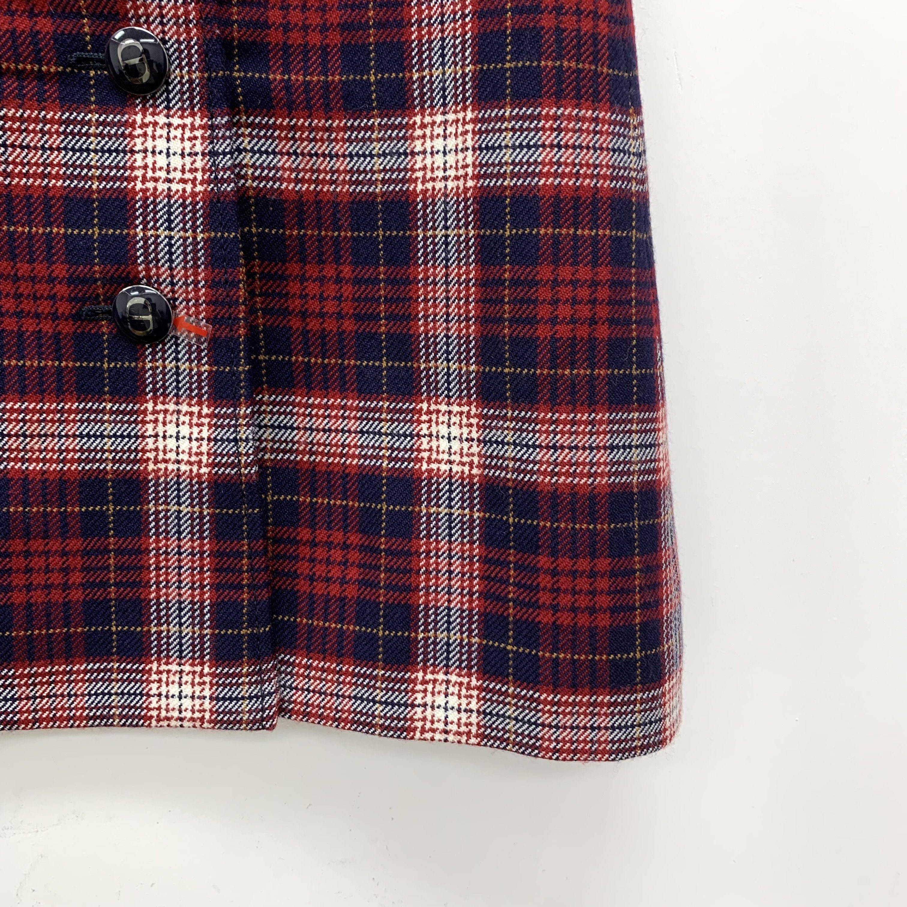 Dior Christian Dior Burgundy Wool Check Skirt (Size 36 / XS) Size 25" / US 0 / IT 36 - 6 Thumbnail